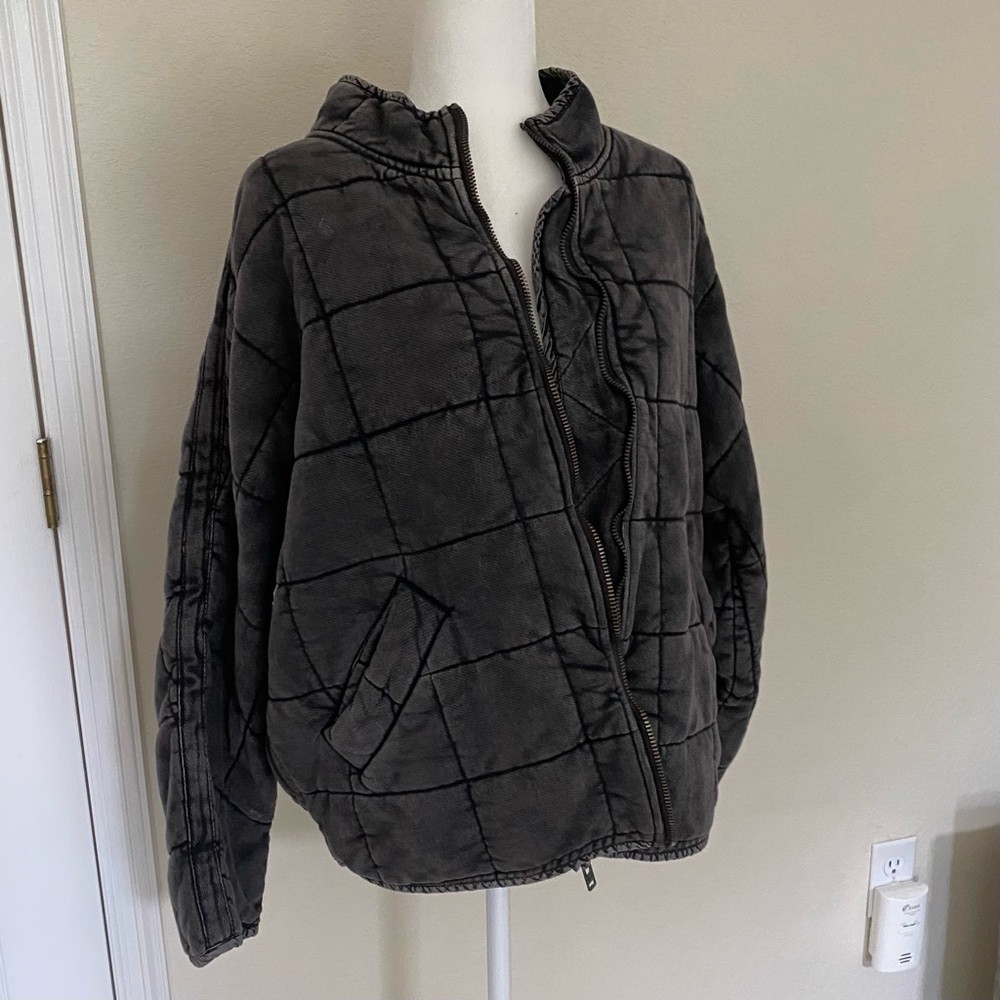 Free People Dolman Quilted Jacket - Medium, Black